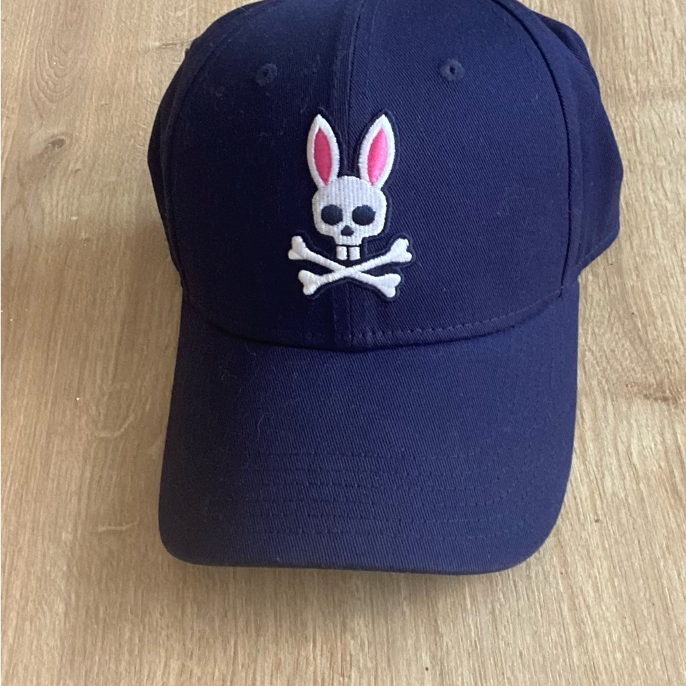 Psycho Bunny Dark Blue Cap with Skull and Pink Ears